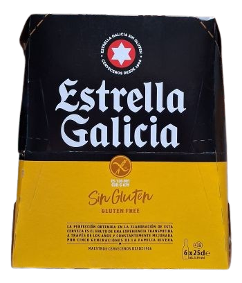 Fles Estrella Galicia Glutenvrij, bier van Estrella, op voorraad bij slijterij t Bockje in Bathmen
