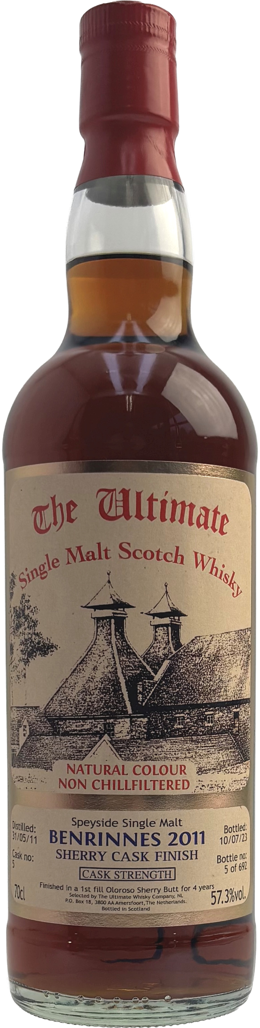 Fles The Ultimate Benrinnes 2011 CS Cask #5, single malt whisky, op voorraad bij slijterij t Bockje in Bathmen