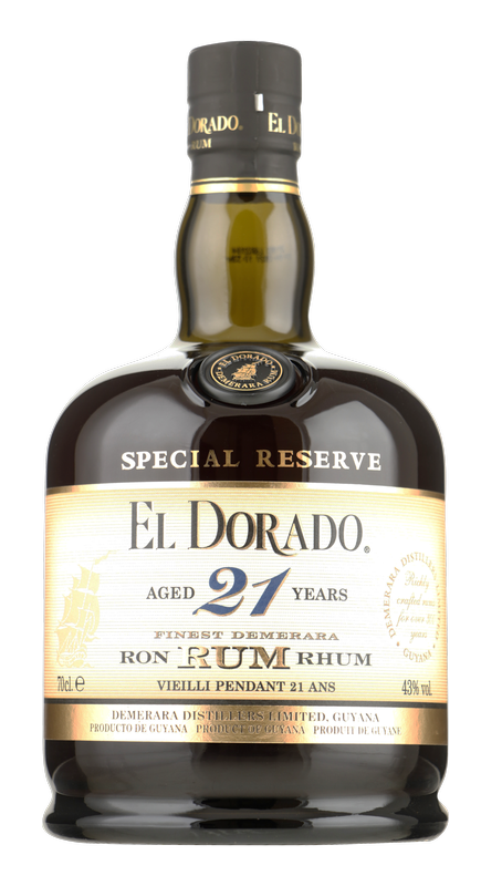 Fles El Dorado 21 Years Old, rum