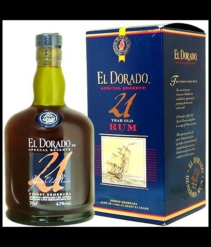 Fles rum van El Dorado uit Guyana, op voorraad bij slijterij t Bockje in Bathmen