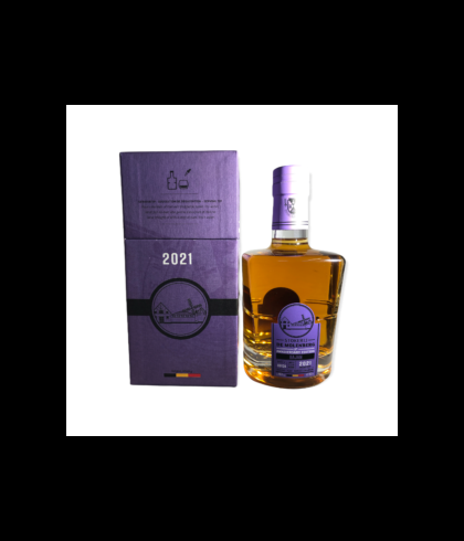 Fles Belgische single malt whisky van Stokerij De Molenberg, op voorraad bij slijterij t Bockje in Bathmen
