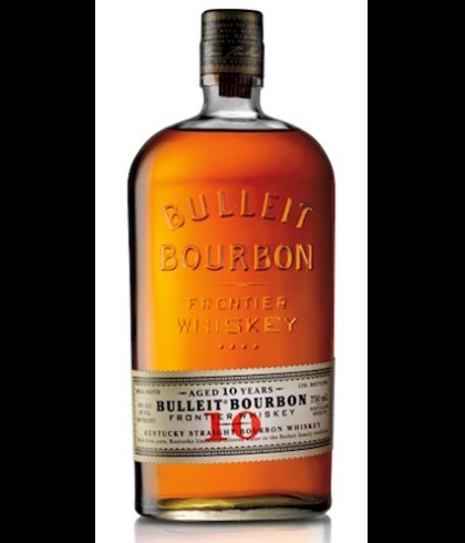Fles Bulleit 10 Years Old Bourbon, single malt whisky, op voorraad bij slijterij t Bockje in Bathmen