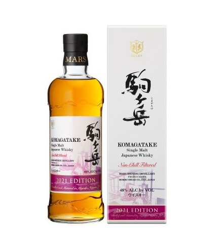 Fles Mars Komagatake Shinshu Aging 2021, Japanse single malt whisky, op voorraad bij slijterij ’t Bockje in Bathmen
