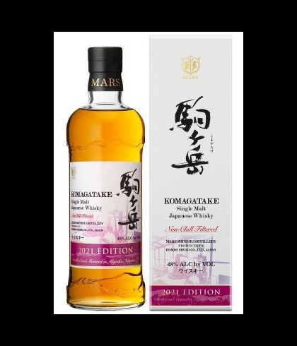 Fles Mars Komagatake Shinshu Aging 2021, Japanse single malt whisky, op voorraad bij slijterij t Bockje in Bathmen