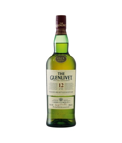 Fles The Glenlivet 12 Years Old, single malt whisky, op voorraad bij slijterij t Bockje in Bathmen