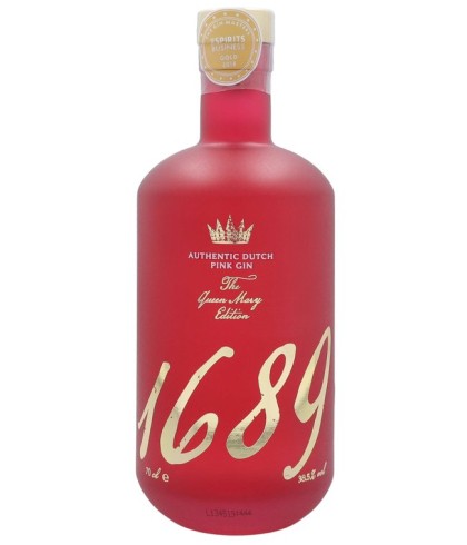 Fles Gin 1689 Authentic Dutch Pink Gin, gin, bij slijterij t Bockje in Bathmen