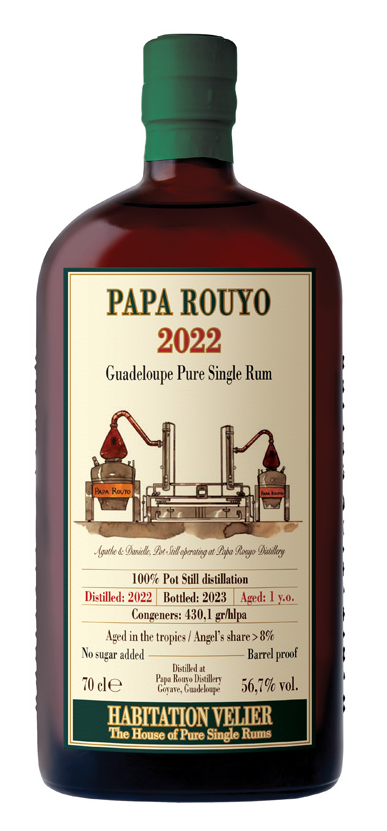 Fles Habitation Velier Papa Rouyo 2022, rum, op voorraad bij slijterij ’t Bockje in Bathmen