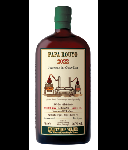 Fles Habitation Velier Papa Rouyo 2022, rum, op voorraad bij slijterij t Bockje in Bathmen