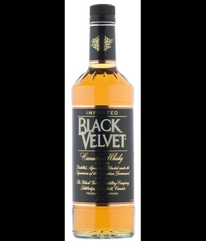 Fles Black Velvet Canadian Whiskey, whisky, op voorraad bij slijterij t Bockje in Bathmen