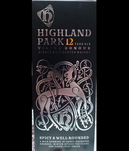 Fles Highland Park 12 Years Old, single malt whisky, op voorraad bij slijterij t Bockje in Bathmen