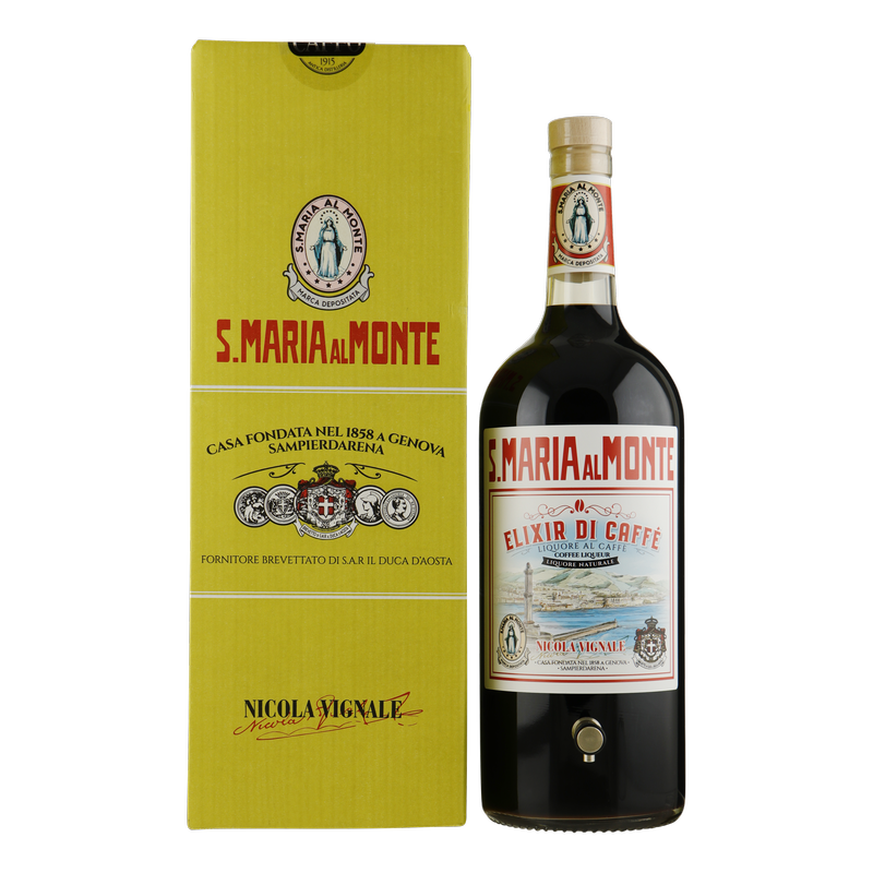 Likeur Santa Maria al Monte Elixer di Caffè Tapfles van Santa, op voorraad bij slijterij ’t Bockje in Bathmen