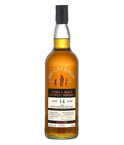 Fles Tri Carragh Secret Speyside 14 Years Old 2008, whisky, bij slijterij t Bockje in Bathmen