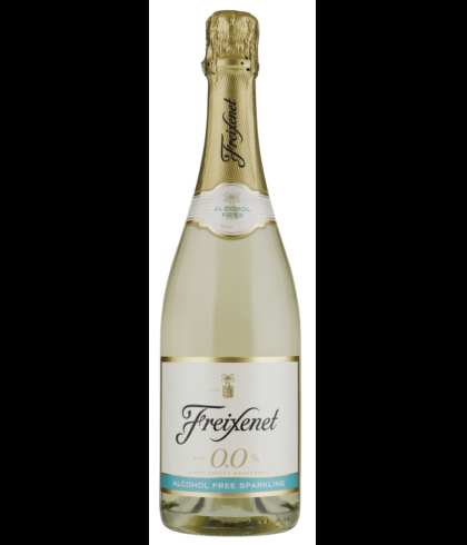 Fles Freixenet Alcoholvrij 0,0, alcoholvrije mousserende wijn uit Spanje, op voorraad bij slijterij t Bockje in Bathmen