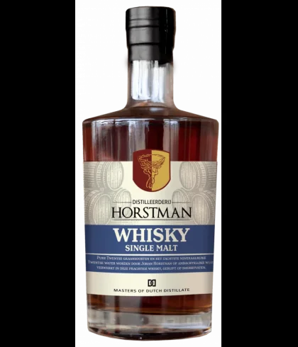 Fles Horstman Whiskey 'Blauw', whisky, op voorraad bij slijterij ’t Bockje in Bathmen
