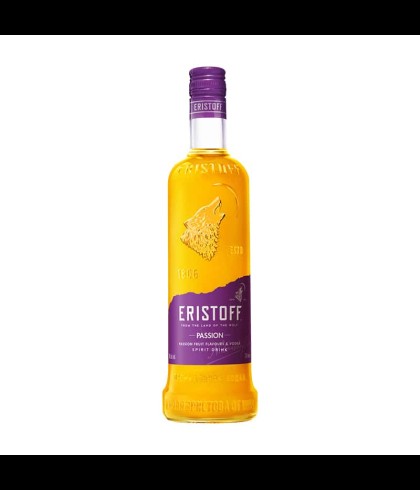 Fles Eristoff Passion, wodka met passievrucht, op voorraad bij slijterij t Bockje in Bathmen