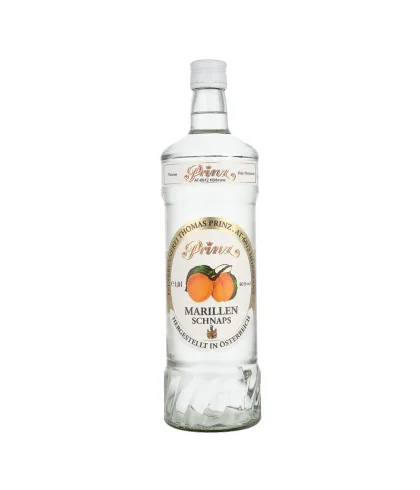 Eau de vie Prinz Marillen Schnaps van Prinz, bij slijterij ’t Bockje in Bathmen