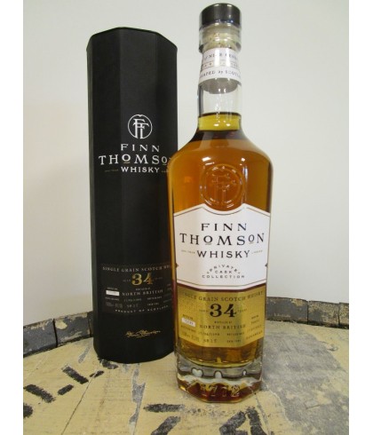Fles Finn Thomson North British 34 Years Old 1988, single malt whisky, op voorraad bij slijterij t Bockje in Bathmen