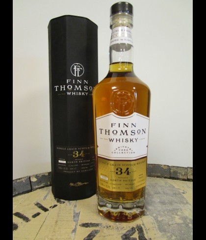 Fles Finn Thomson North British 34 Years Old 1988, single malt whisky, op voorraad bij slijterij t Bockje in Bathmen