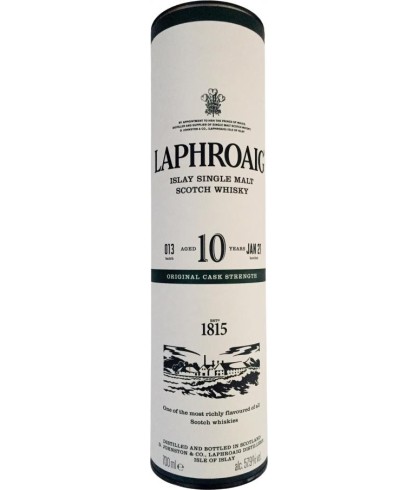 Fles Islay single malt van Laphroaig, op voorraad bij slijterij t Bockje in Bathmen