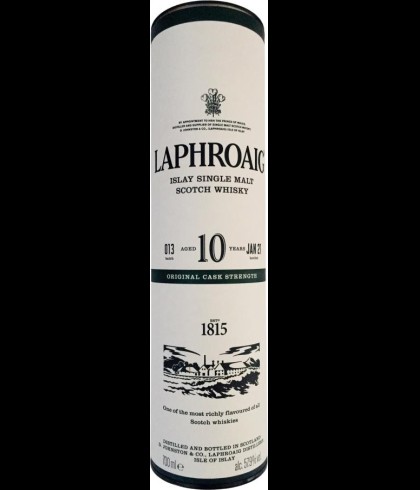Fles Islay single malt van Laphroaig, op voorraad bij slijterij t Bockje in Bathmen