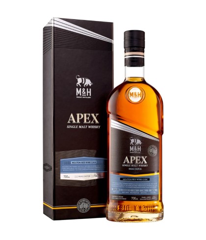 Fles Milk and Honey Apex Mouton Red Wine Cask, Israelische single malt whisky, op voorraad bij slijterij t Bockje in Bathmen