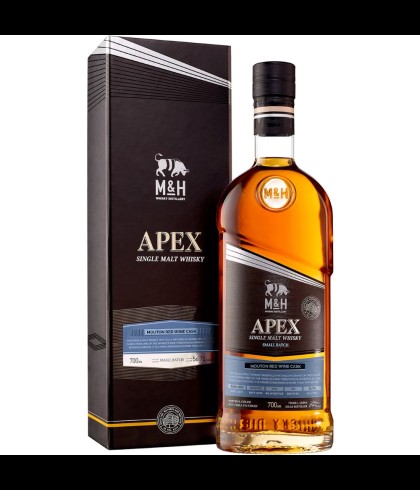 Fles Milk and Honey Apex Mouton Red Wine Cask, Israelische single malt whisky, op voorraad bij slijterij t Bockje in Bathmen