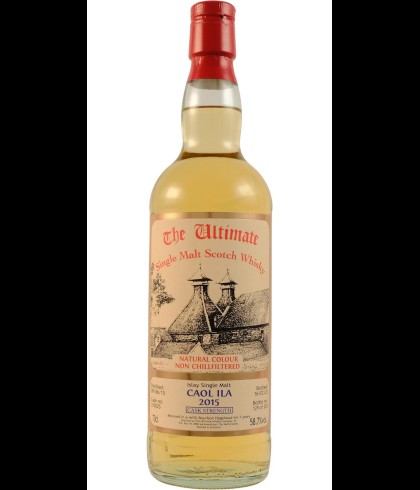 Fles The Ultimate Caol Ila 2015 Cask Strength, enkel vat gebotteld door The Ultimate uit Amersfoort, op voorraad bij slijterij t Bockje in Bathmen