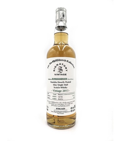 Fles Signatory Unchillfiltered Staoisha 2013, enkel vat gebotteld door Signatory Vintage, op voorraad bij slijterij t Bockje in Bathmen