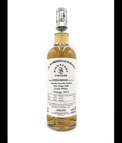 Fles Signatory Unchillfiltered Staoisha 2013, enkel vat gebotteld door Signatory Vintage, op voorraad bij slijterij t Bockje in Bathmen