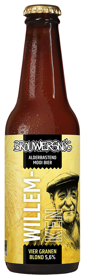 Fles Brouwersnos Willemken Blond, bier van Brouwersnos, op voorraad bij slijterij t Bockje in Bathmen