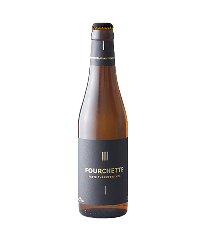 Fles Fourchette, bier van Fourchette, bij slijterij t Bockje in Bathmen