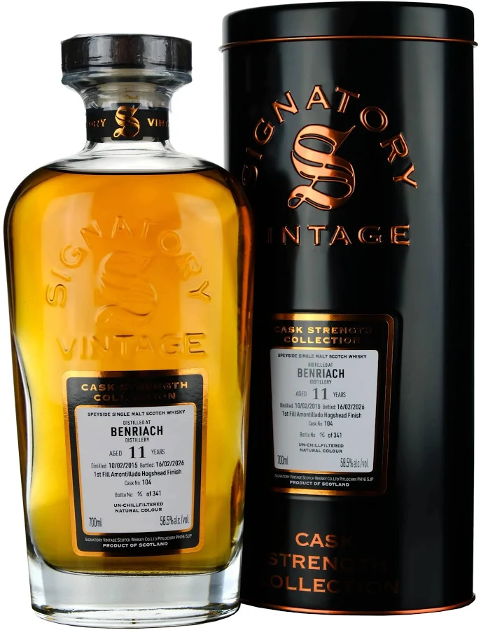 Fles Signatory Benriach 11 Years Old 2015 #104, single malt whisky, op voorraad bij slijterij t Bockje in Bathmen