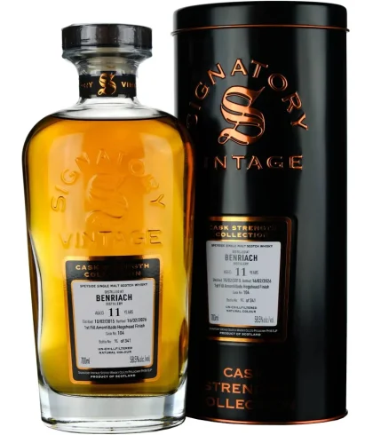 Fles Signatory Benriach 11 Years Old 2015 #104, single malt whisky, op voorraad bij slijterij t Bockje in Bathmen