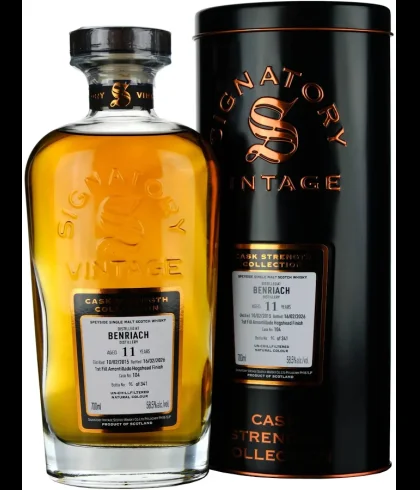 Fles Signatory Benriach 11 Years Old 2015 #104, single malt whisky, op voorraad bij slijterij t Bockje in Bathmen