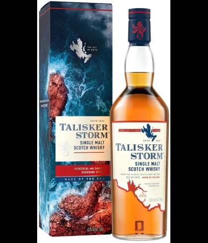 Fles Talisker Storm, single malt whisky van het eiland Skye, op voorraad bij slijterij t Bockje in Bathmen