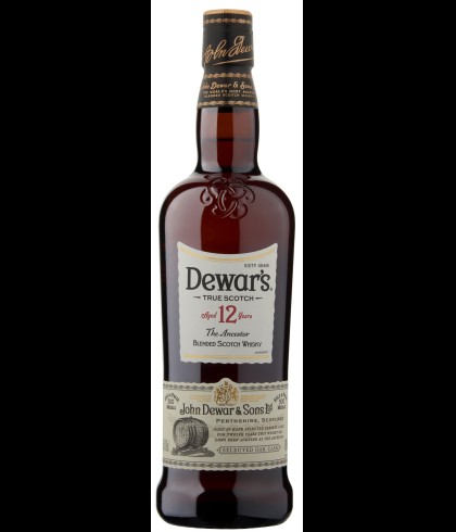 Fles Dewar&rsquo;s 12 Years Old, single malt whisky, op voorraad bij slijterij t Bockje in Bathmen