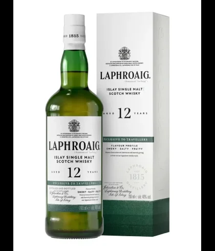 Fles Islay single malt van Laphroaig, op voorraad bij slijterij t Bockje in Bathmen