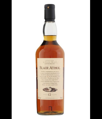 Fles Blair Athol 12 Years Old, single malt whisky, op voorraad bij slijterij t Bockje in Bathmen