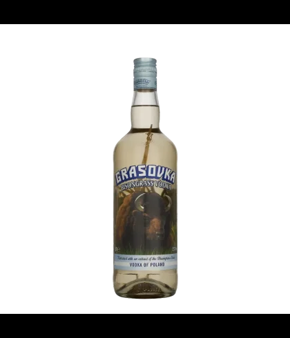 Fles Grasovka Bison Brand Vodka, wodka, op voorraad bij slijterij t Bockje in Bathmen