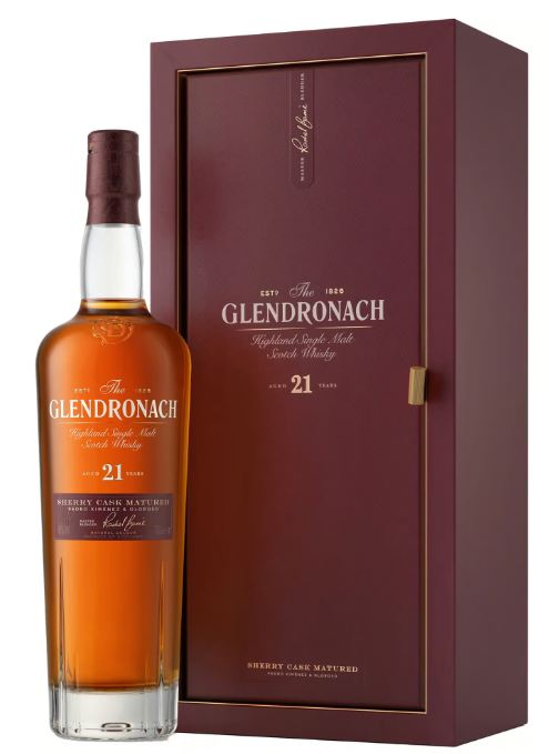 Fles GlenDronach 21 Years Old, single malt whisky, op voorraad bij slijterij t Bockje in Bathmen