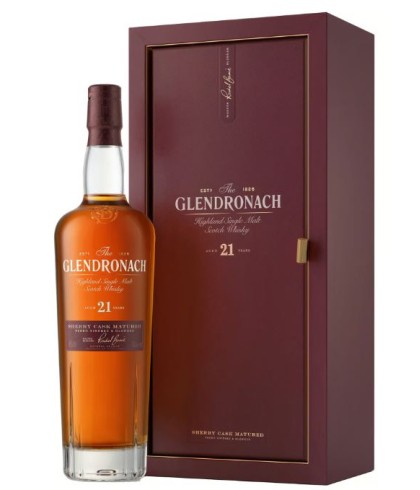 Fles GlenDronach 21 Years Old, single malt whisky, op voorraad bij slijterij t Bockje in Bathmen