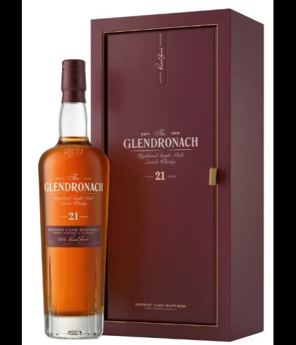 Fles GlenDronach 21 Years Old, single malt whisky, op voorraad bij slijterij t Bockje in Bathmen