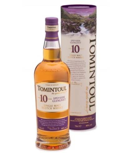 Fles Tomintoul 10 Years Old 35 cl, Speyside single malt whisky, op voorraad bij slijterij t Bockje in Bathmen