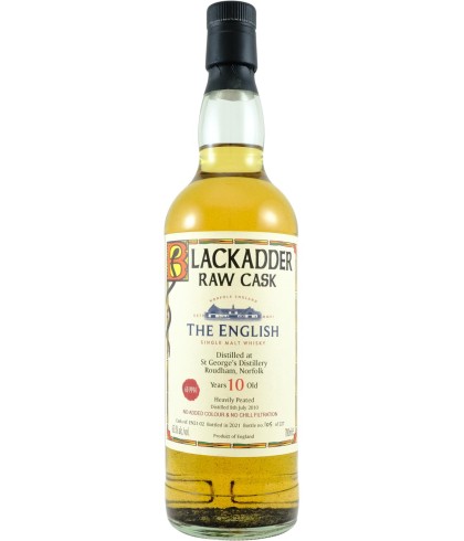 Fles Blackadder The English 10 Years Old, single malt whisky, op voorraad bij slijterij t Bockje in Bathmen