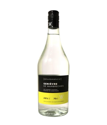 Fles Genièvre de Wambrechies, jenever, bij slijterij t Bockje in Bathmen