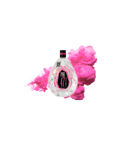 Fles Pink 47 London Dry Gin, gin, op voorraad bij slijterij t Bockje in Bathmen