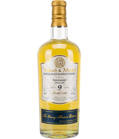 Fles Valinch & Mallet Knockdhu 9Y 2012, Highland single malt van de Knockdhu-distilleerderij, op voorraad bij slijterij t Bockje in Bathmen