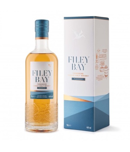 Fles Filey Bay Flagship, single malt whisky, op voorraad bij slijterij t Bockje in Bathmen