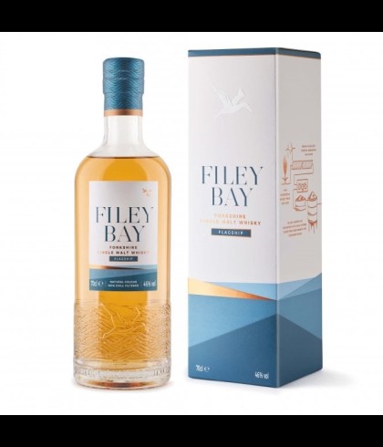 Fles Filey Bay Flagship, single malt whisky, op voorraad bij slijterij t Bockje in Bathmen