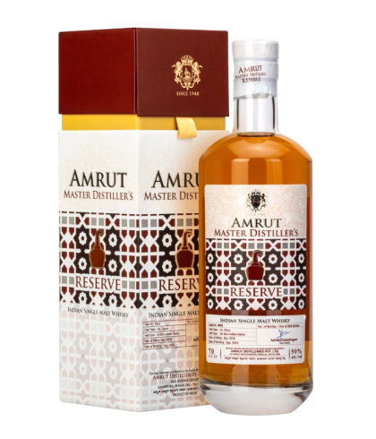 Fles Amrut Master Distiller’s Reserve 2nd Release #3505, Indiase single malt whisky, op voorraad bij slijterij t Bockje in Bathmen